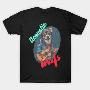 Dog Guitarist: "Acoustic Woofs" T-Shirt